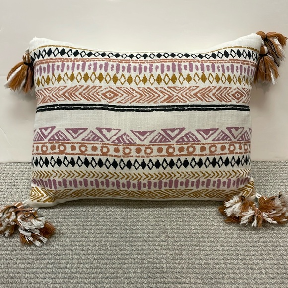 Bohemian Decorative Fringe Accent Pillow - Picture 2 of 7